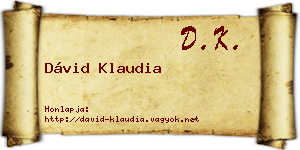 Dávid Klaudia névjegykártya