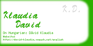 klaudia david business card