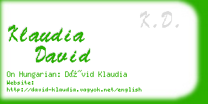 klaudia david business card